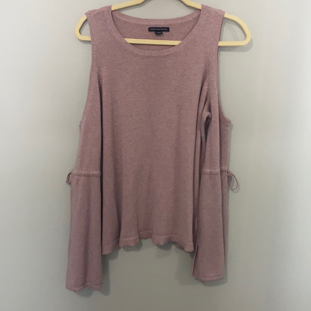 American Eagle - Pink Shoulder Cut-Out Sweater